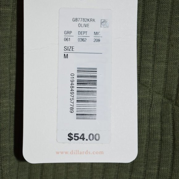 Brand New GB Green Tied Back V-Neck Ribbed Knit Short Sleeve Dress - Picture 7 of 7